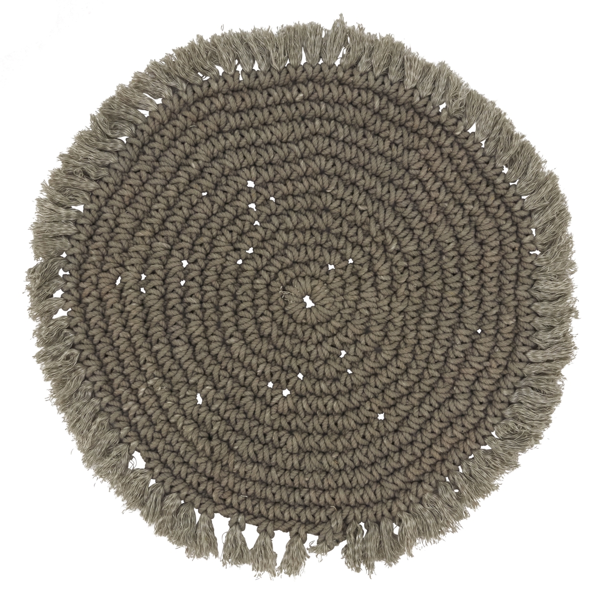Picture of Saro Lifestyle 1282.GY15R 15 in. Round Macrame Placemats, Gray - Set of 4