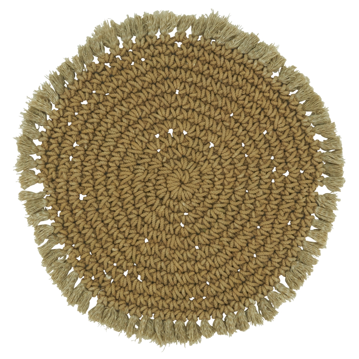 Picture of Saro Lifestyle 1282.BE15R 15 in. Round Macrame Placemats, Beige - Set of 4