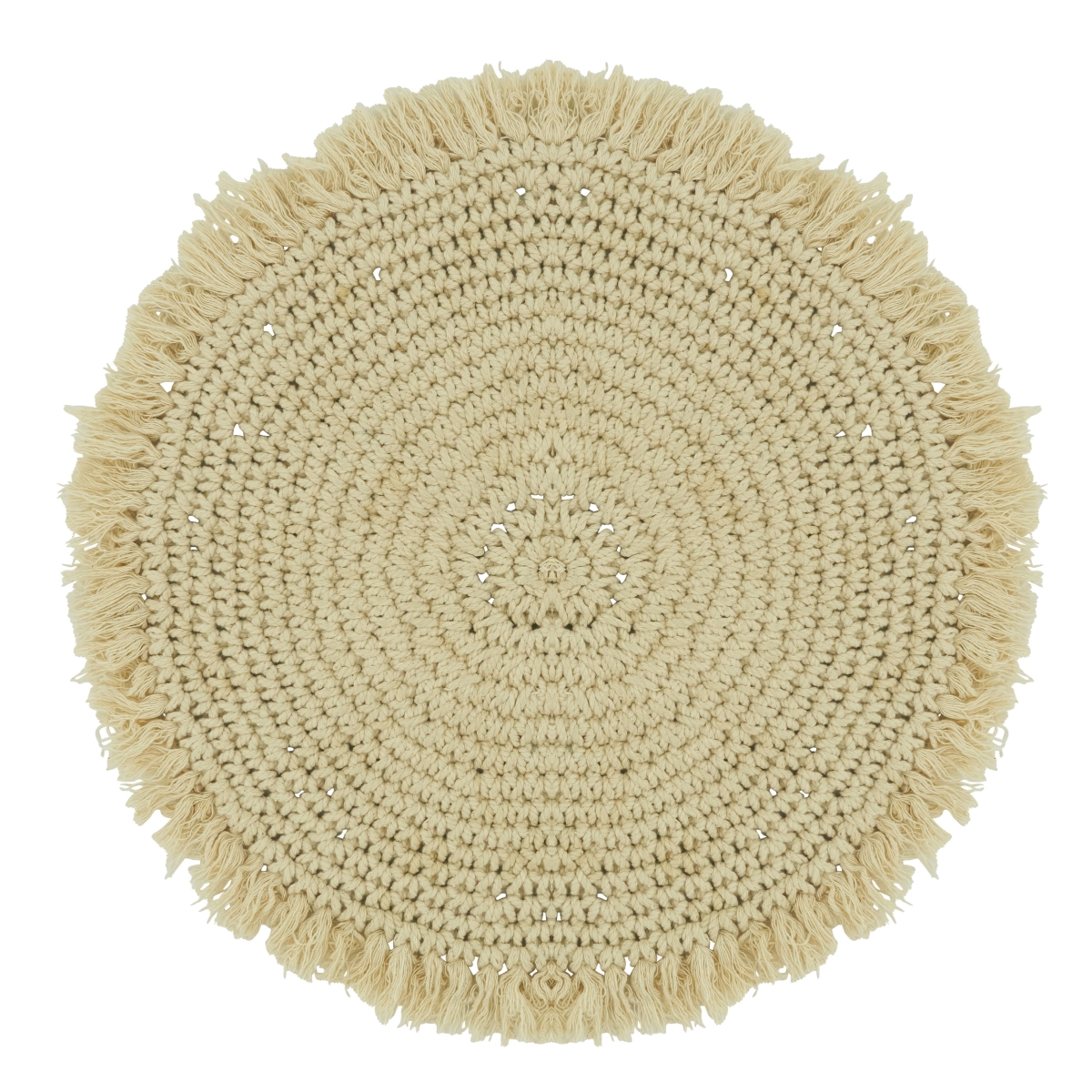 Picture of Saro Lifestyle 1282.N15R 15 in.Round Macrame Placemats, Natural - Set of 4