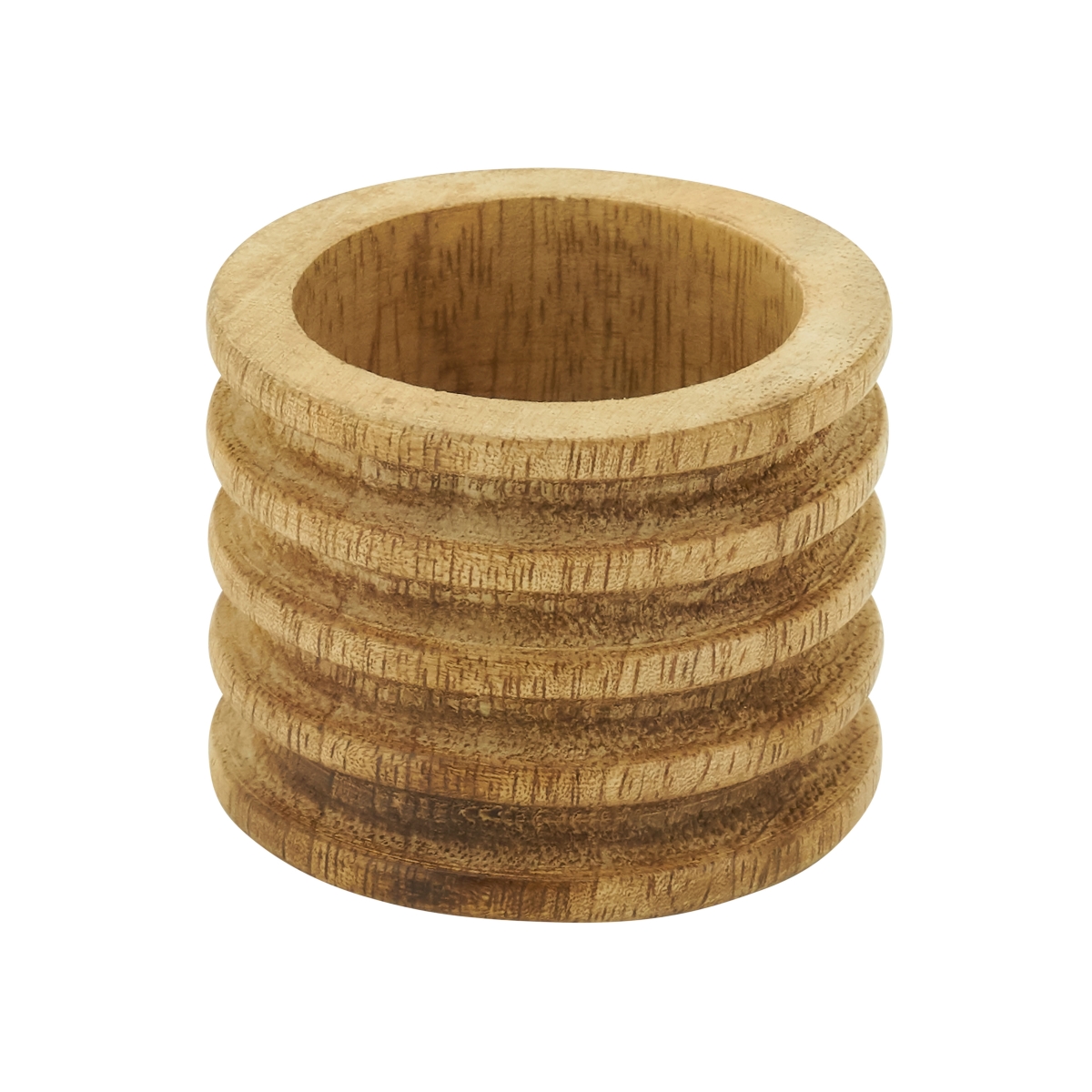 Picture of Saro Lifestyle NR505.N Wood Ribbed Napkin Rings, Natural - Set of 4