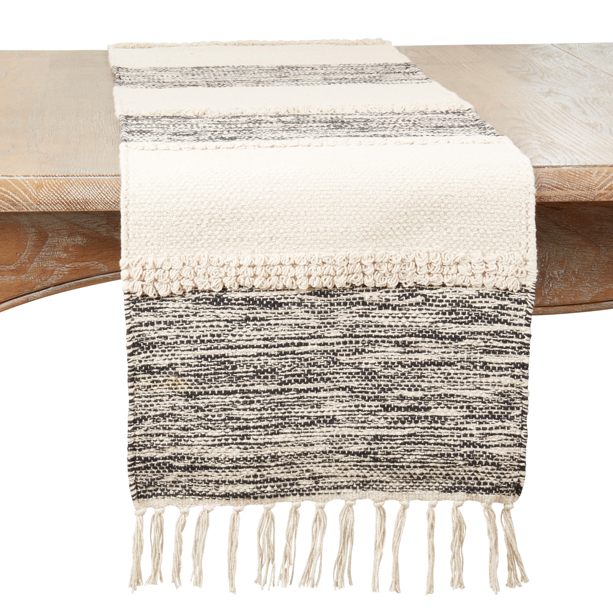 Picture of Saro Lifestyle 615.BN1490B 14 x 90 in. Banded Dinner Oblong Table Runner, Black & Natural