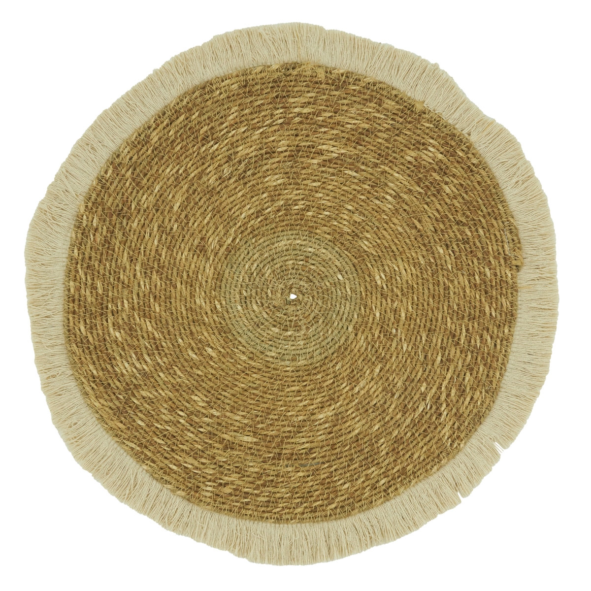 Picture of Saro Lifestyle 594.N15R 15 in. Fringe Border Round Table Placemats, Natural - Set of 4