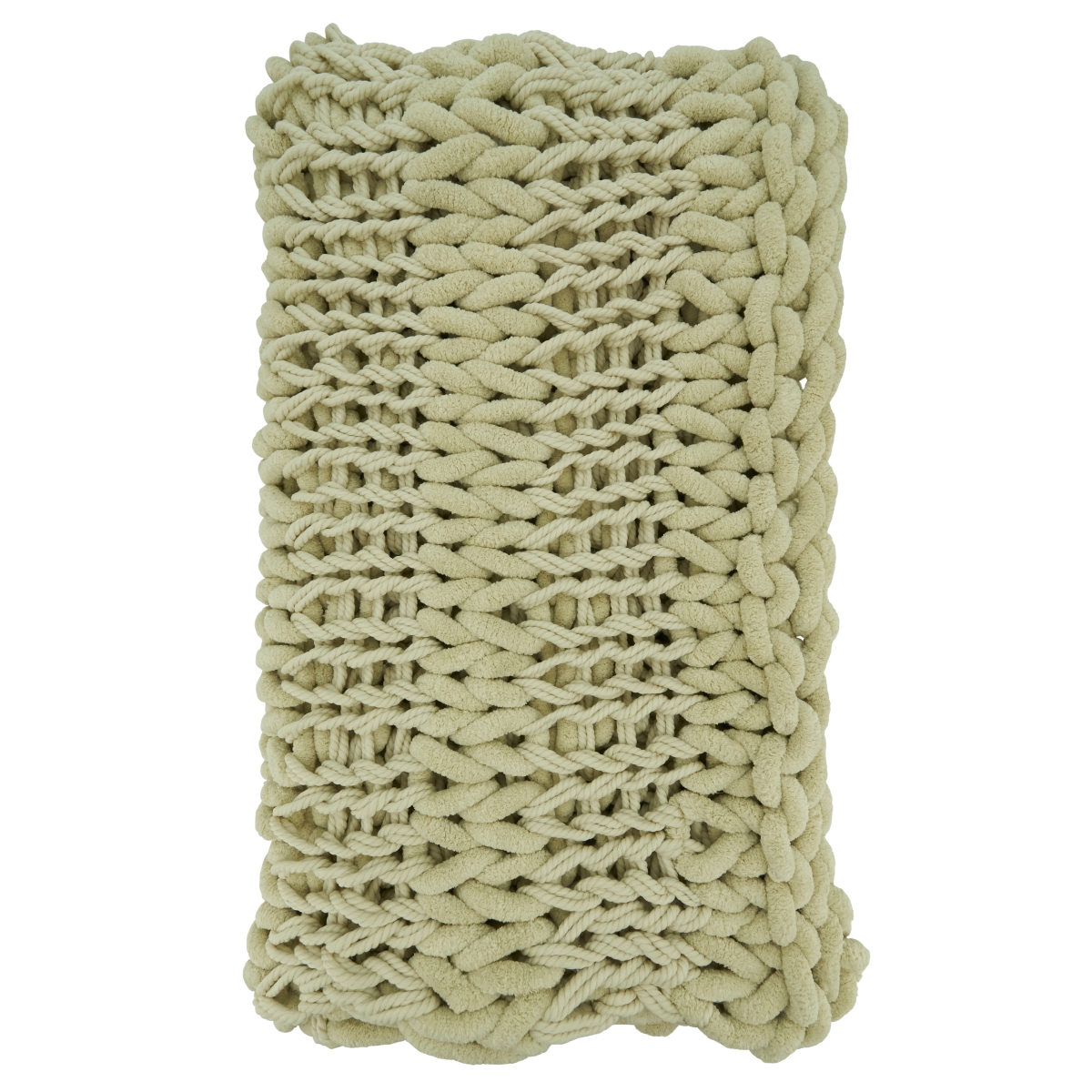 50 x 60 in. Chunky Knit Oblong Throw Blanket, Natural