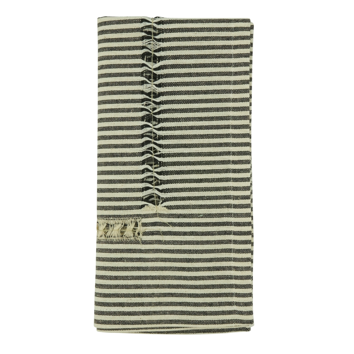 Picture of Saro Lifestyle 1563.BW20S 20 in. Stripe Hemstitch Square Table Napkins, Black & White - Set of 4