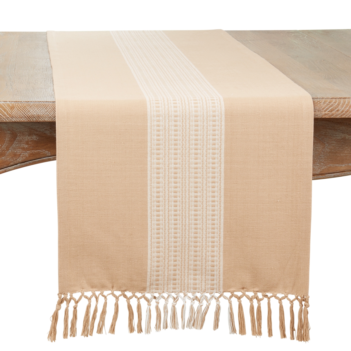 Picture of Saro Lifestyle 365.KH1672B 16 x 72 in. Stripe Design Oblong Table Runner, Black