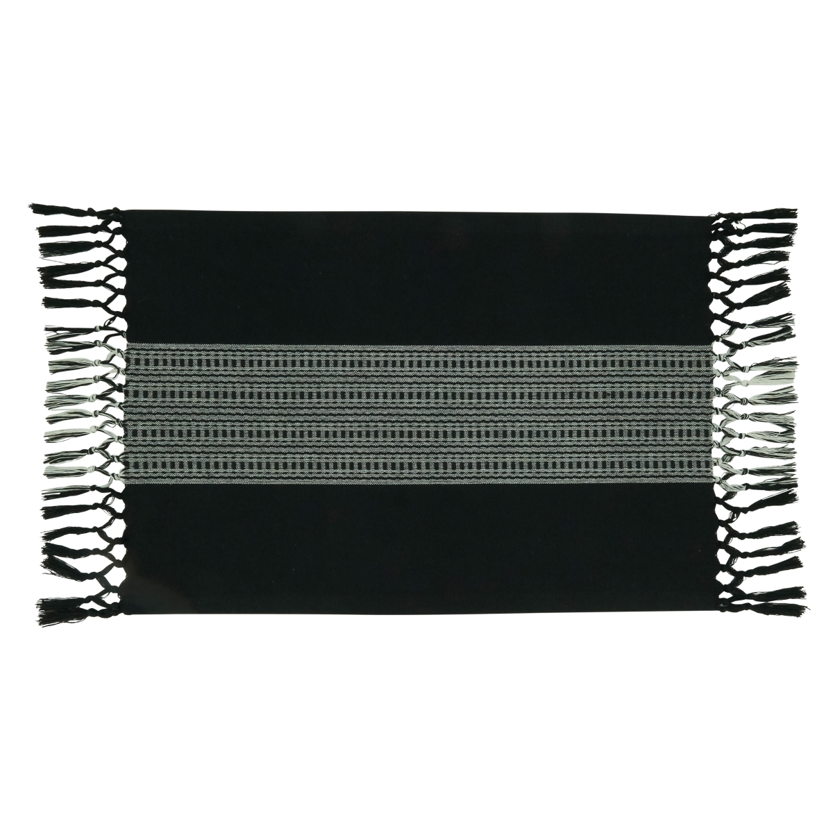 Picture of Saro Lifestyle 365.BK1420B 14 x 20 in. Stripe Design Oblong Table Placemats, Grey - Set of 4