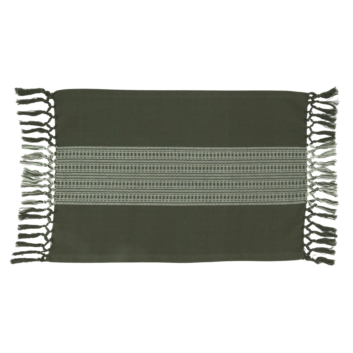 Picture of Saro Lifestyle 365.GY1420B 14 x 20 in. Stripe Design Oblong Table Placemats, Khaki - Set of 4