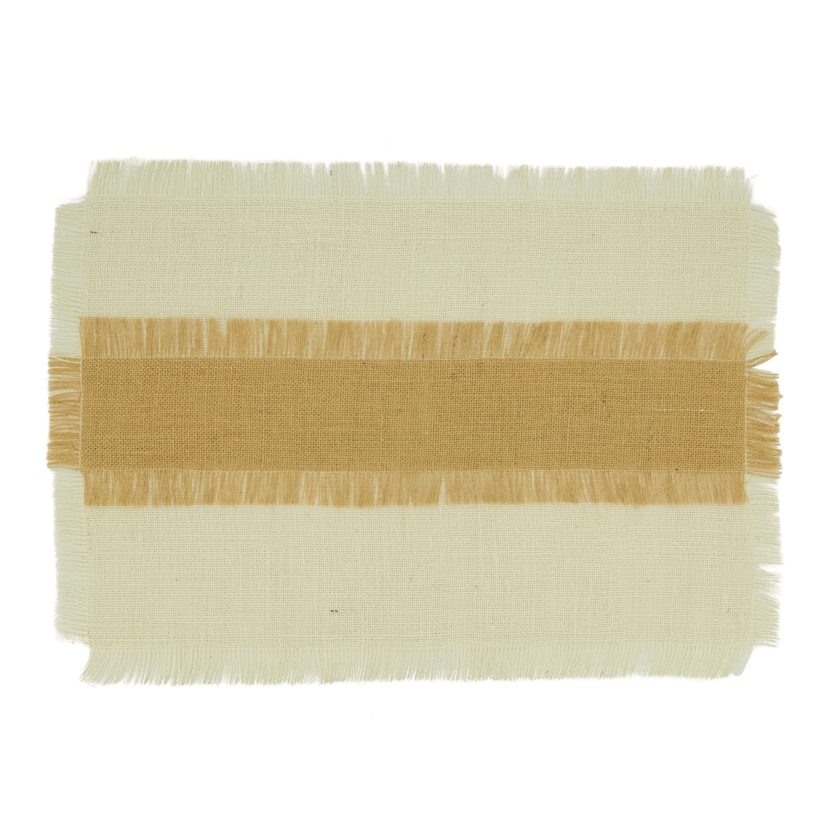 Picture of Saro Lifestyle JU210.I1420B 14 x 20 in. Banded Oblong Jute Placemats, Ivory - Set of 4