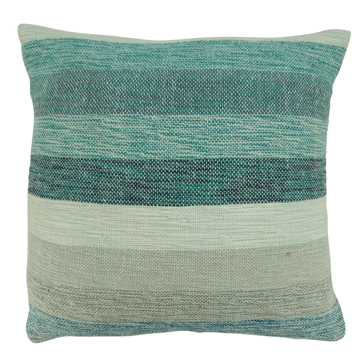 20 in. Striped Throw Square Pillow Cover, Aqua