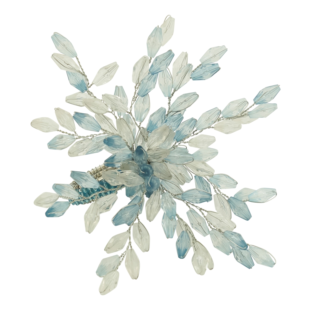 Picture of Saro Lifestyle NR841.BL 5 in. Beaded Flower Napkin Rings, Blue - Set of 4
