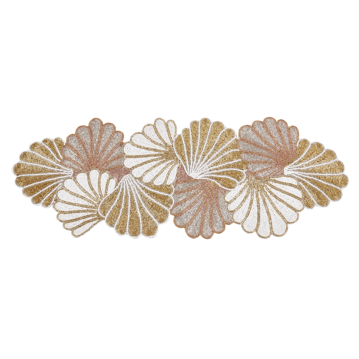 Picture of Saro Lifestyle 3326.GL1336B 13 x 36 in. Sea Shell Beaded Design Oblong Table Runner, Gold
