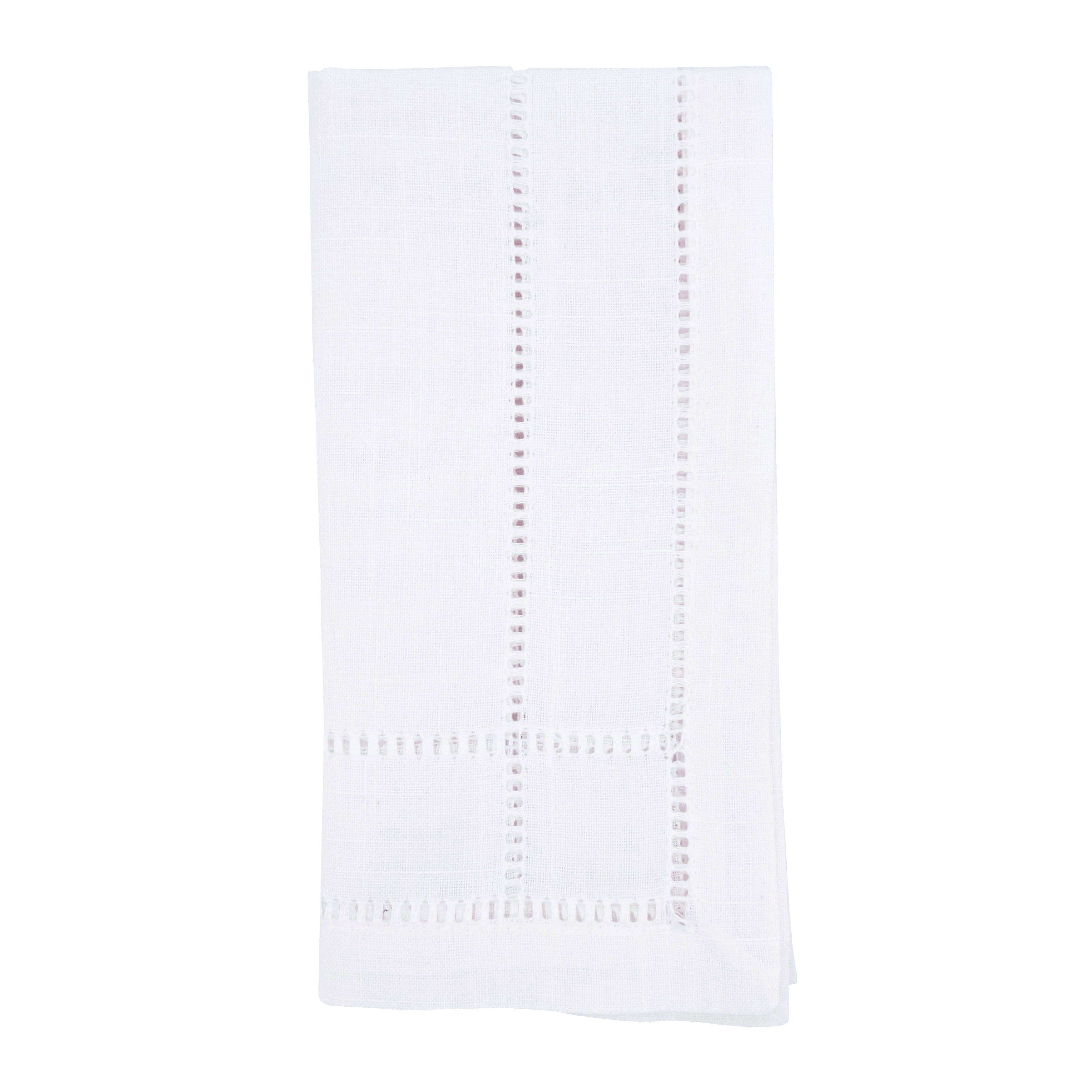 Picture of Saro Lifestyle 1608.W20S 20 in. Double Hemstitch Square Table Napkins, White - Set of 4