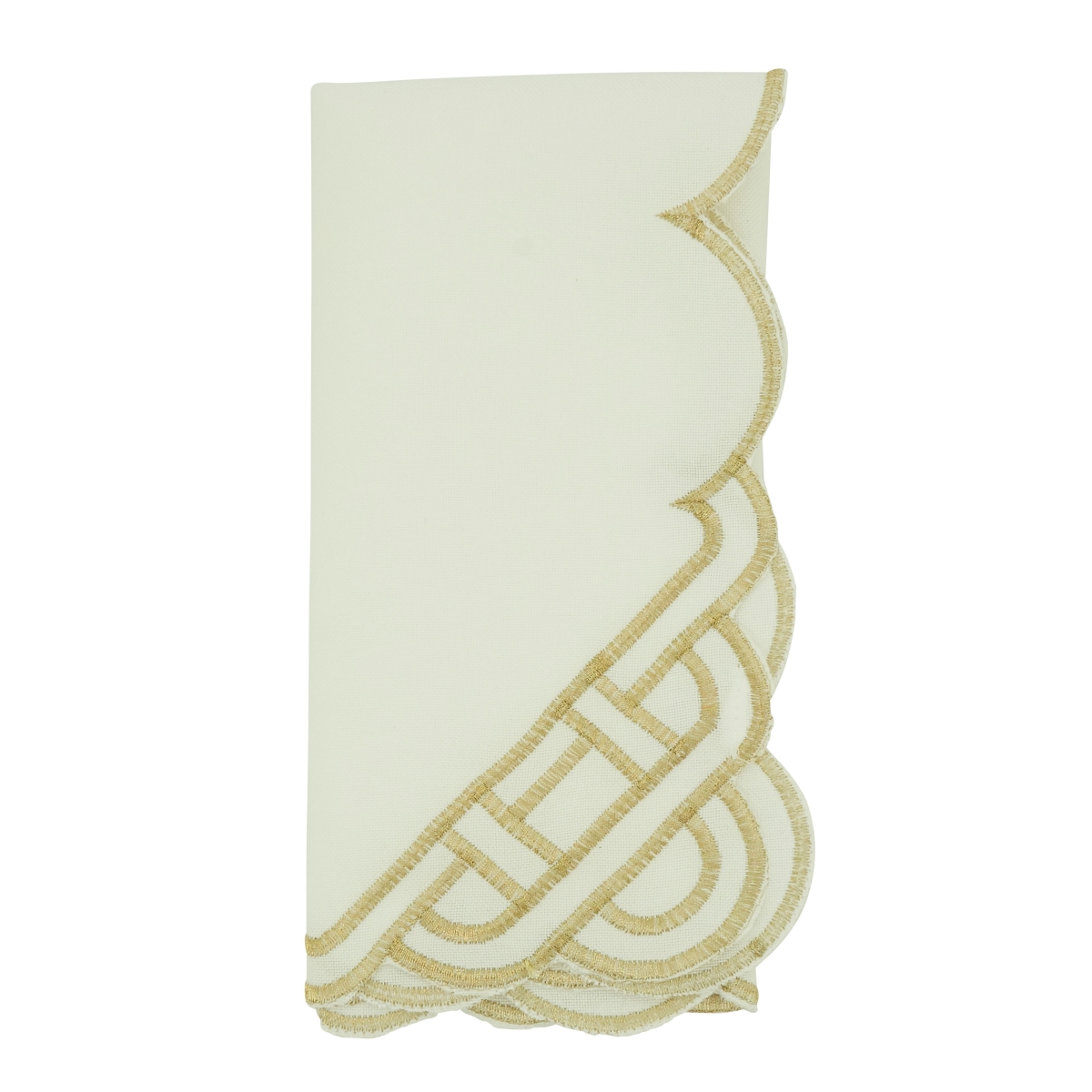 Picture of Saro Lifestyle 1729.GL20S 20 in. Braid Embroidered Square Table Napkins, Gold - Set of 4