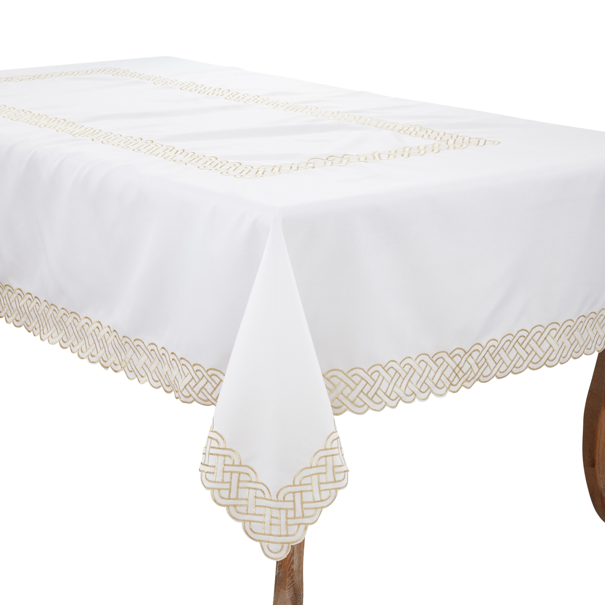 Picture of Saro Lifestyle 1729.GL65140B 65 x 140 in. Braid Embroidered Oblong Tablecloth, Gold