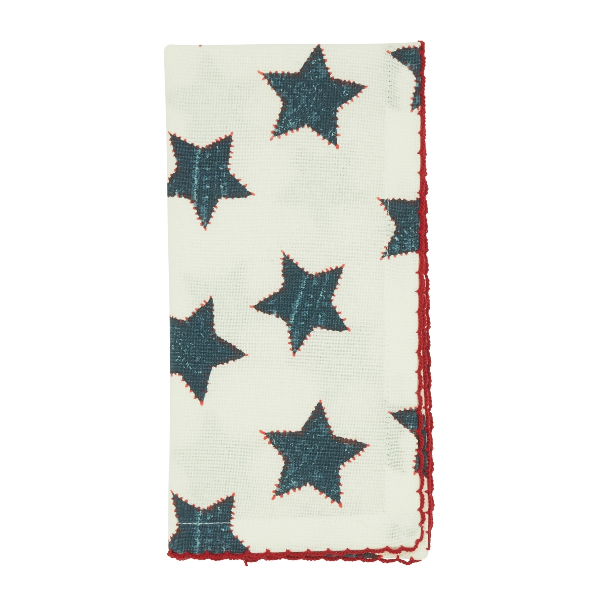 18 in. Whipstitch Stars Square Table Napkins, Multi Color - Set of 4 -  CookHouse, CO3200737