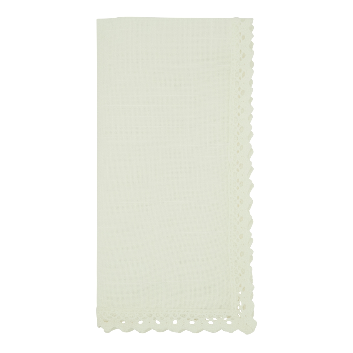 Picture of Saro Lifestyle 8422.W20S 20 in. Lace Border Square Table Napkins, White - Set of 4