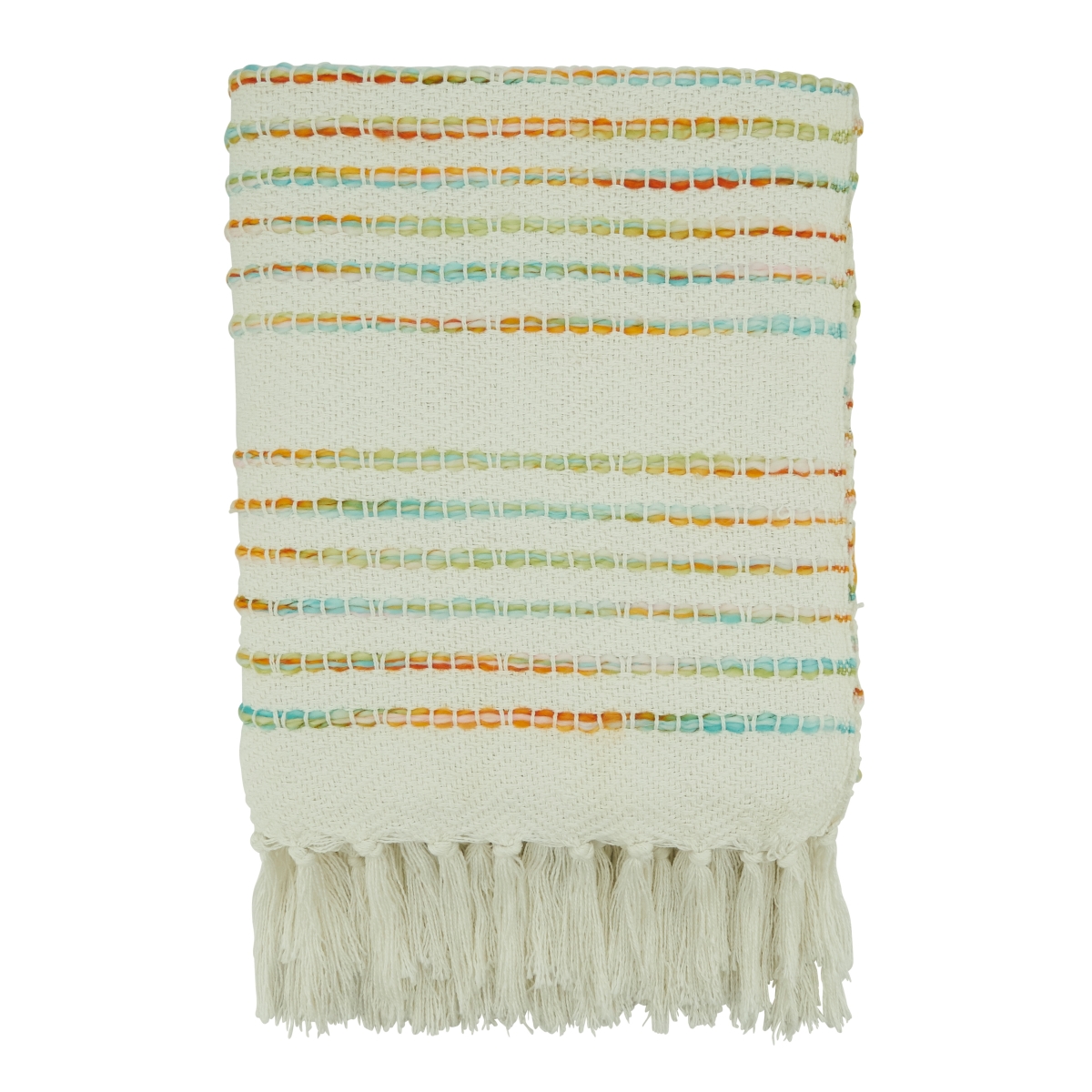 50 x 60 in. Rainbow Stripe Throw Blanket, Multi Color