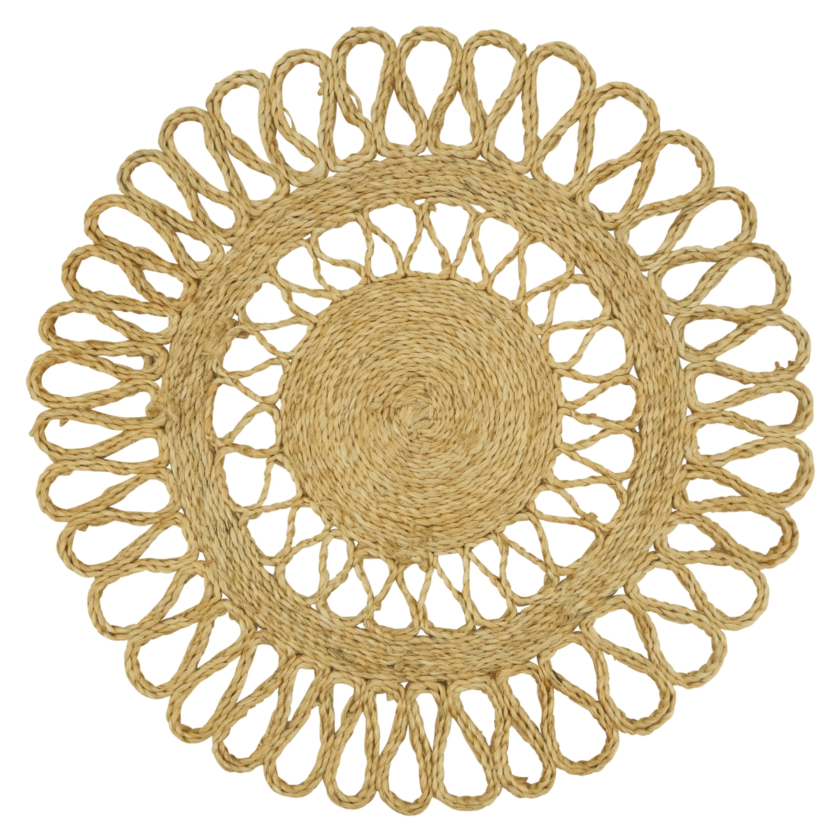 Picture of Saro Lifestyle 8595.N16R 16 in. Loopy Jute Round Table Placemats, Natural - Set of 4
