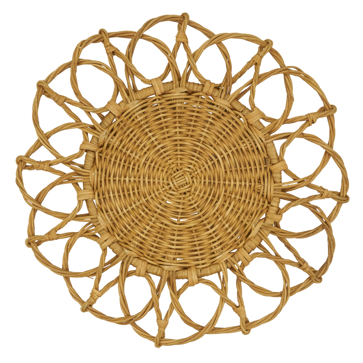 Picture of Saro Lifestyle 2001.CR15R 15 in. Twisted Rattan Round Table Placemats, Caramel - Set of 4