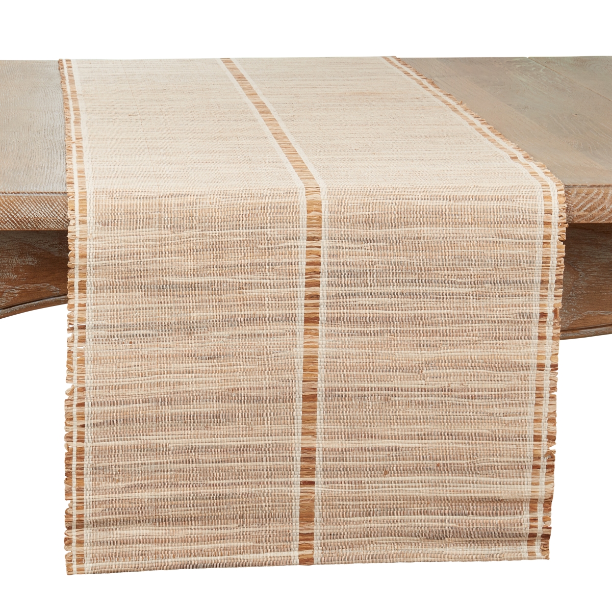 Picture of Saro Lifestyle 2201.N1672B 16 x 72 in. Stripe Water Hyacinth Oblong Table Runner, Natural