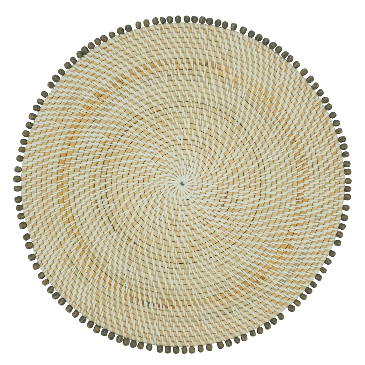 Picture of Saro Lifestyle 2250.GY15R 15 in. Beaded Edge Round Table Placemats, Gray - Set of 4