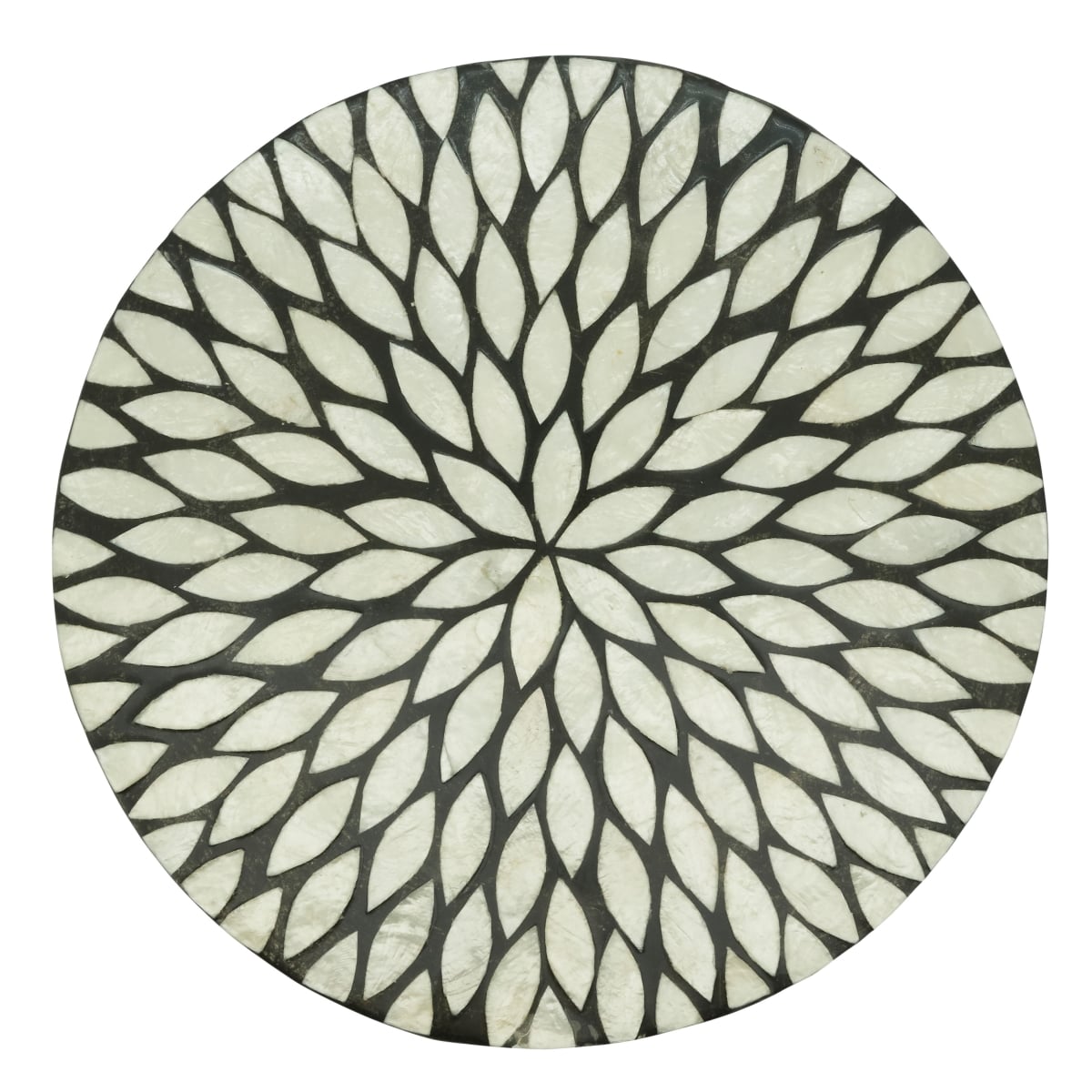 Picture of Saro Lifestyle 2204.BW15R 15 in. Floral Capiz Round Table Placemats, Black & White - Set of 4