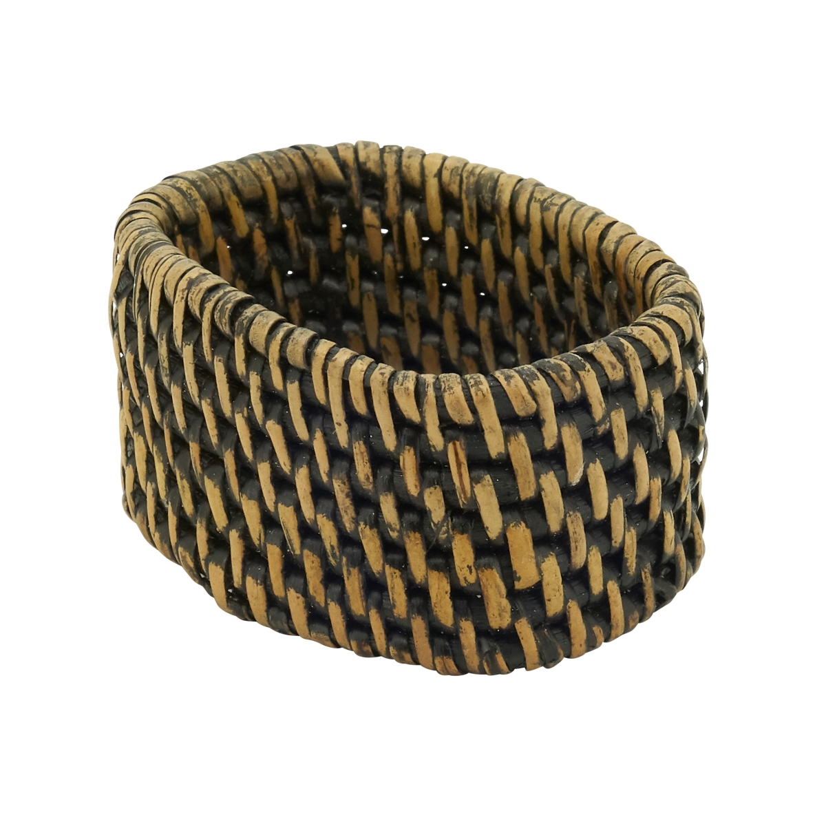 Picture of Saro Lifestyle NR262.BR Woven Rattan Napkin Rings, Brown - Set of 4