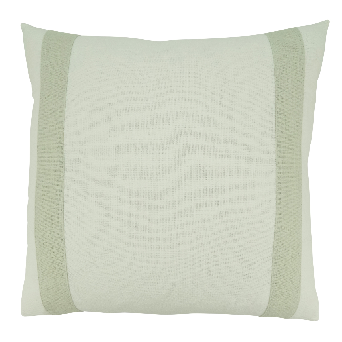 20 in. Banded Throw Square Pillow Cover, Ivory