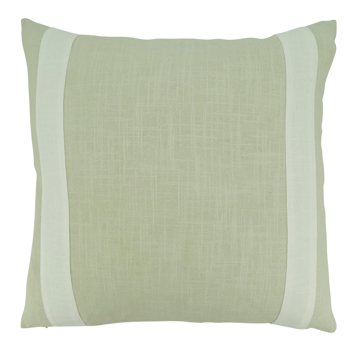 20 in. Banded Throw Square Pillow Cover, Natural