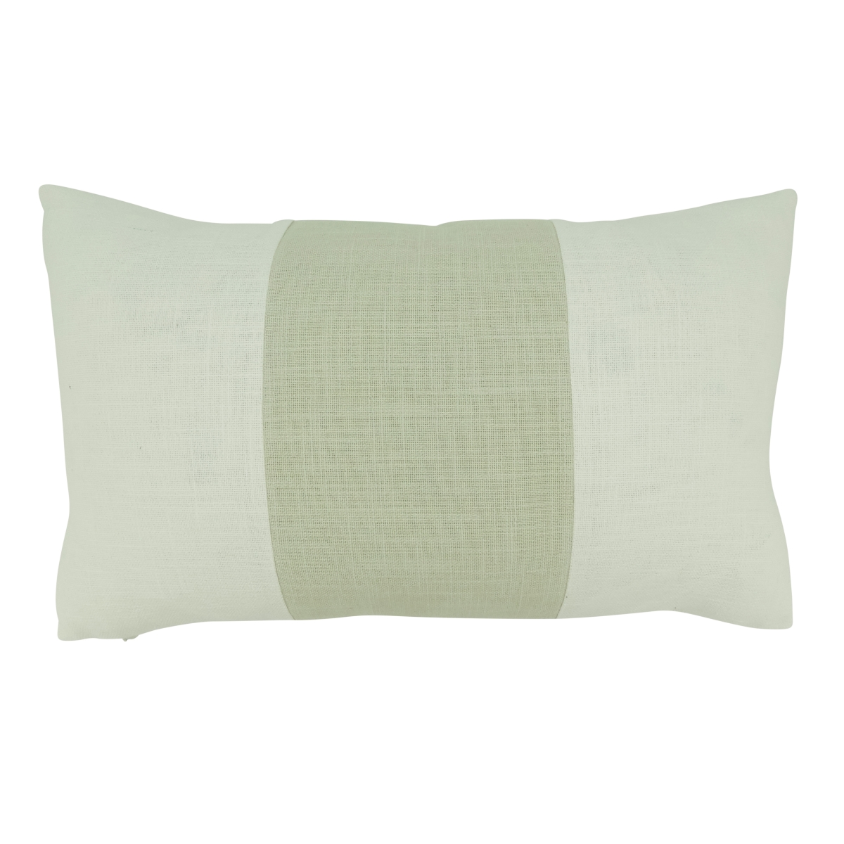 12 x 20 in. Banded Throw Oblong Pillow with Poly Filling, Ivory