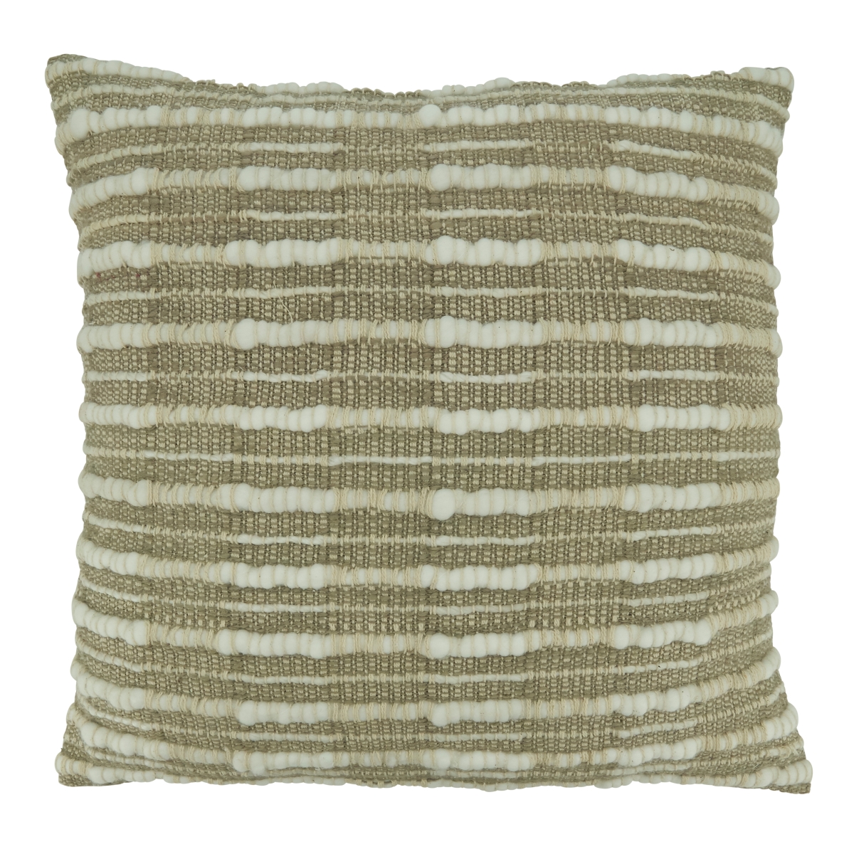 Woven Striped Throw Pillow with Down Filling, Grey