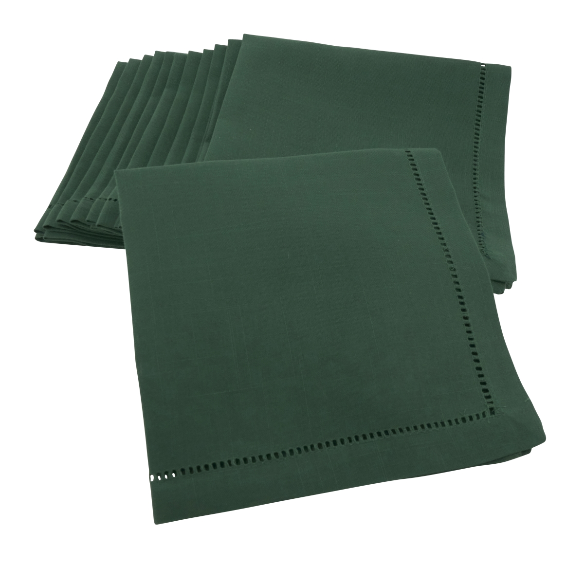Picture of Saro Lifestyle 6307.JG18S Dinner Napkin with Hemstitched Border, Jasper Green - Set of 12