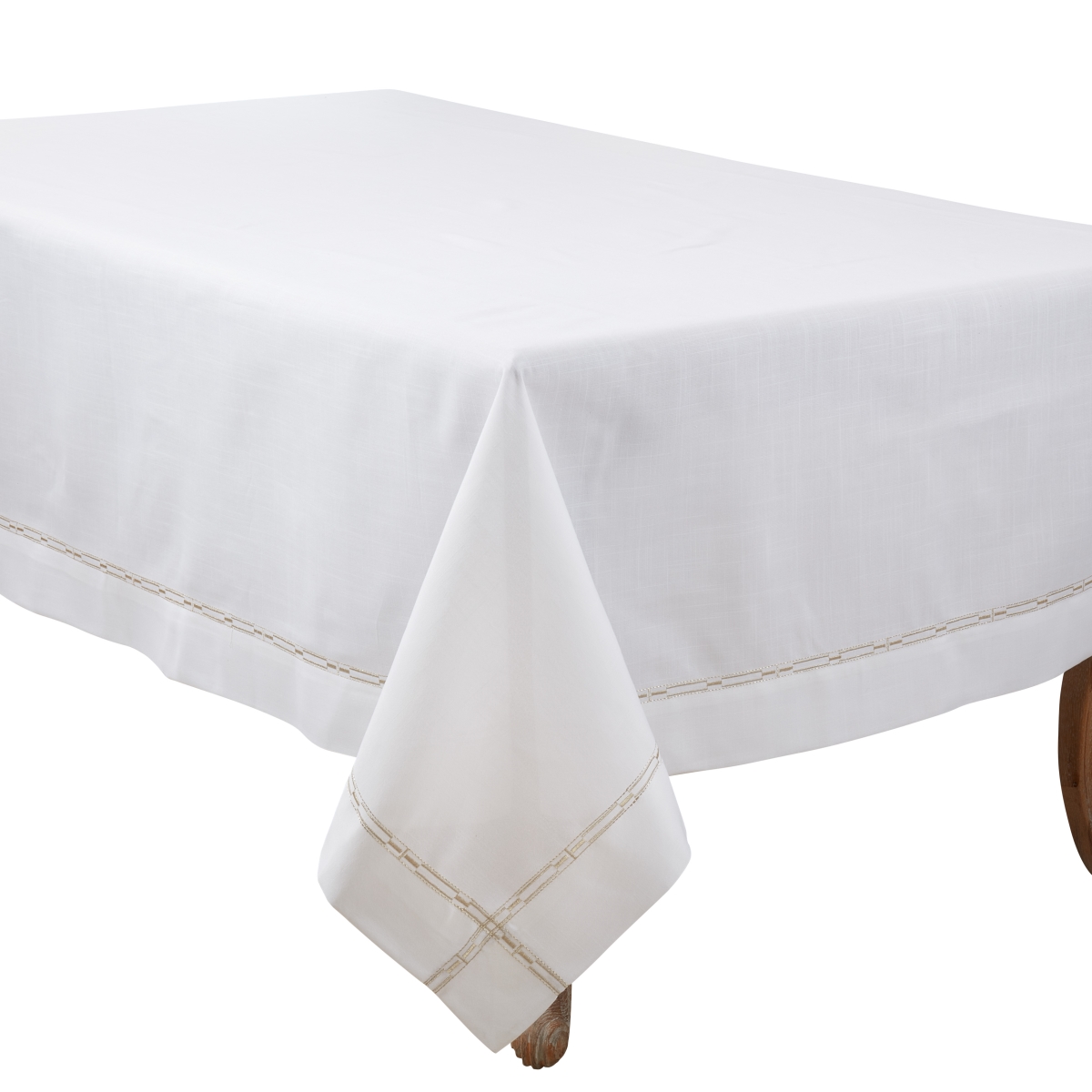 Picture of Saro Lifestyle 3496.GL6590B 65 x 90 in. Elegant Embroidered Border Oblong Tablecloth, Gold