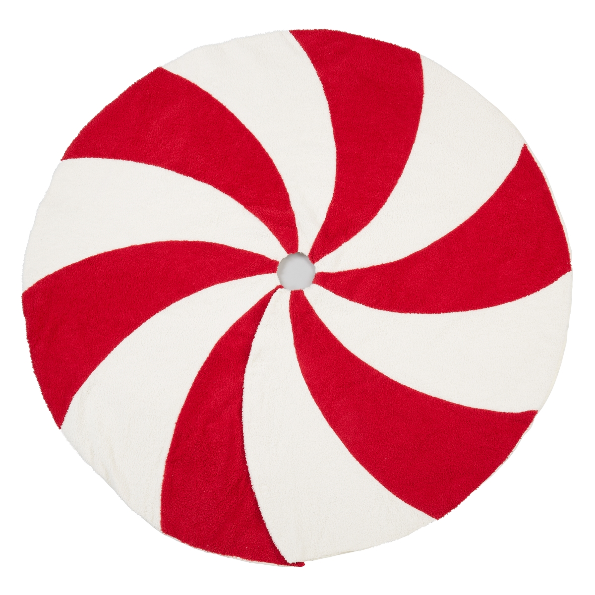 72 in. Winter Wonderland Candy Cane Round Tree Skirt, Red & White