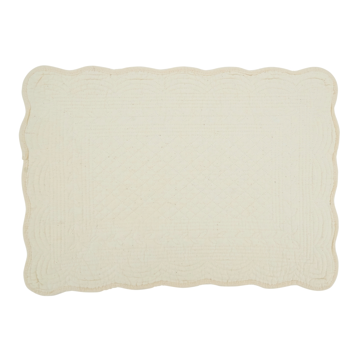 Picture of Saro Lifestyle 1400.I1420B 14 x 20 in. Charming Quilted Oblong Placemat, Ivory - Set of 4