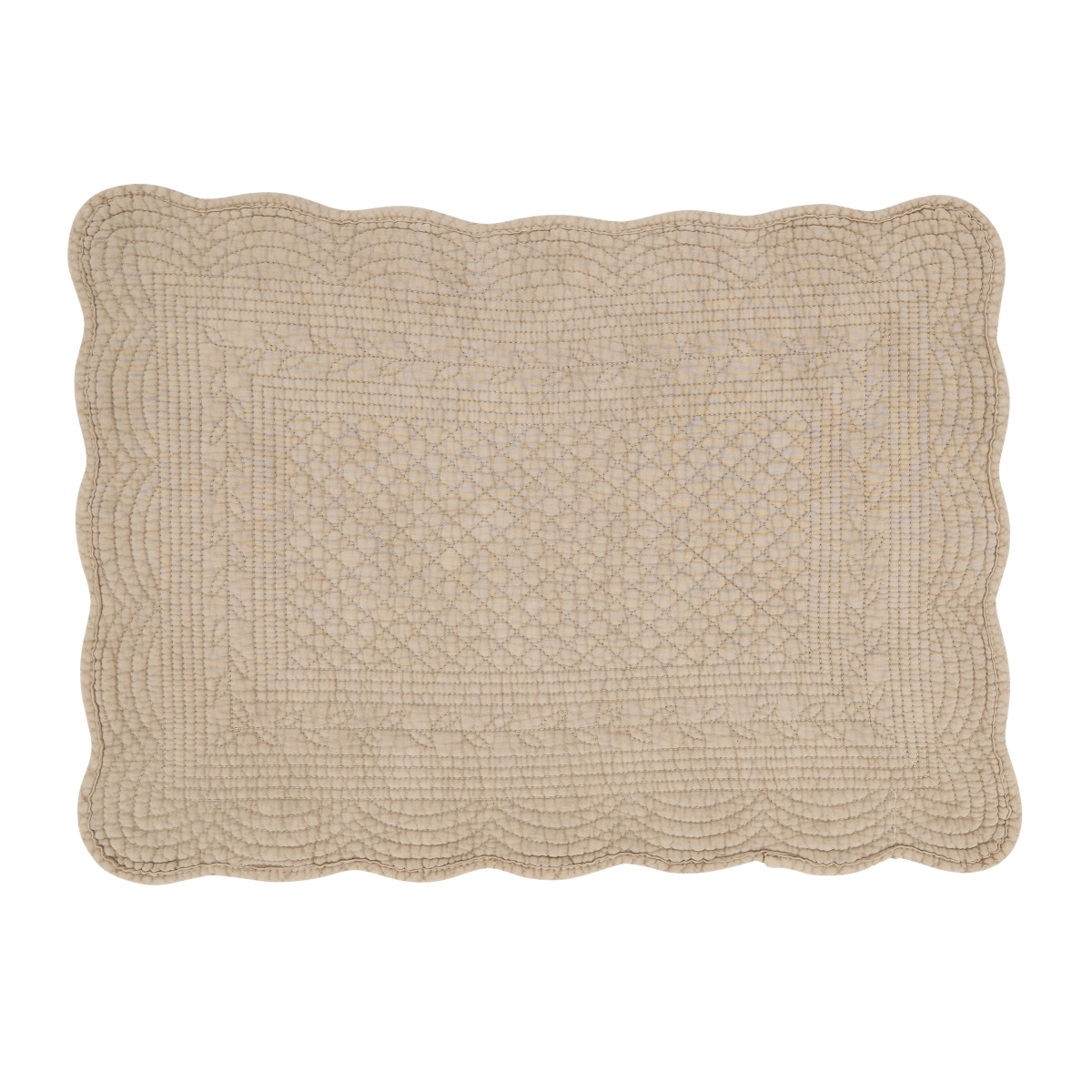 Picture of Saro Lifestyle 1400.T1420B 14 x 20 in. Charming Quilted Oblong Placemat, Taupe - Set of 4