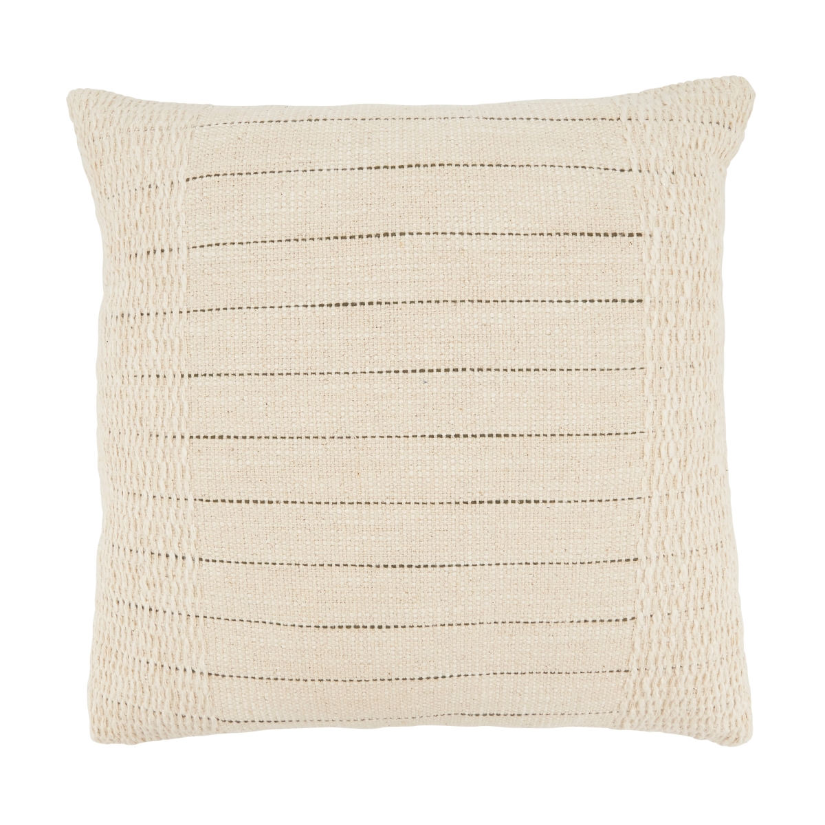 18 in. Stripe Sophistication Square Down Filled Throw Pillow, Natural