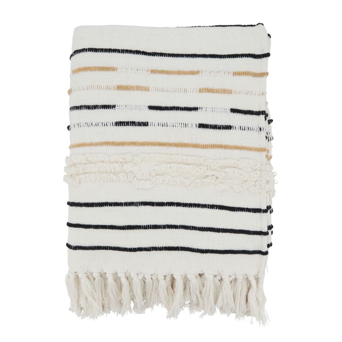50 x 60 in. Corded Comfort Fringe Oblong Throw Blanket, Ivory