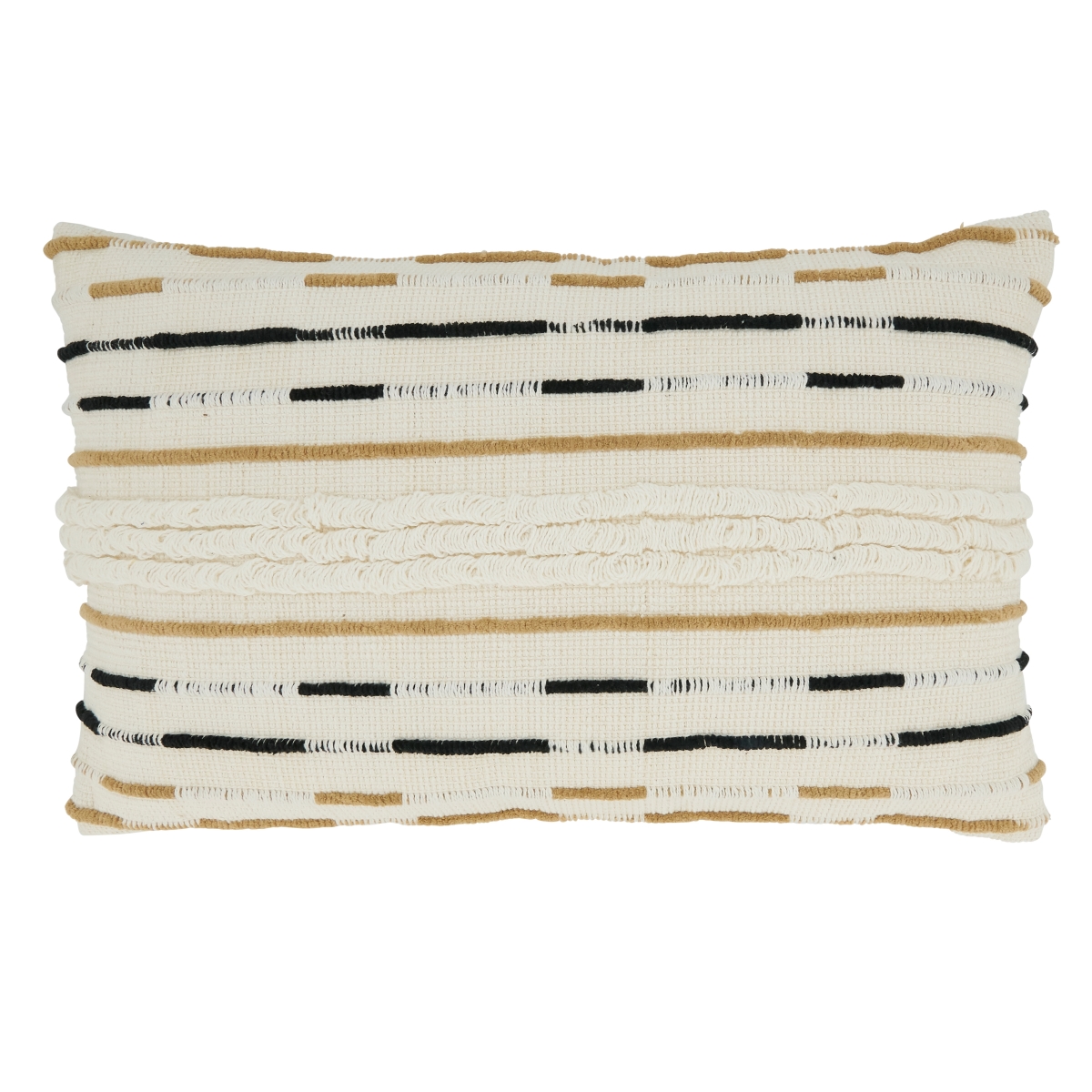 14 x 22 in. Textured Touch Corded Oblong Down Filled Throw Pillow, Ivory
