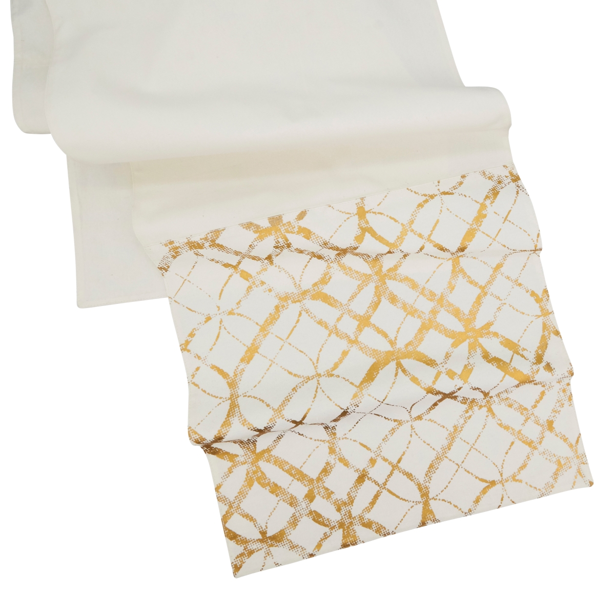 Picture of Saro Lifestyle 9283.GL1672B 16 x 72 in. Glamorous Metallic Foil Print Oblong Table Runner, Gold
