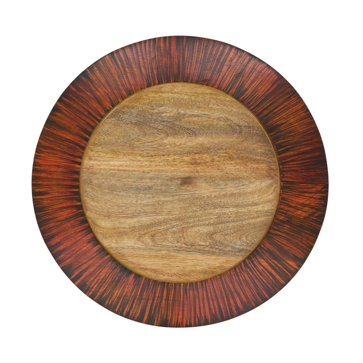 Picture of Saro Lifestyle CH824.BR13R 13 in. Earthy Wood Grain Round Charger Plate, Brown - Set of 4