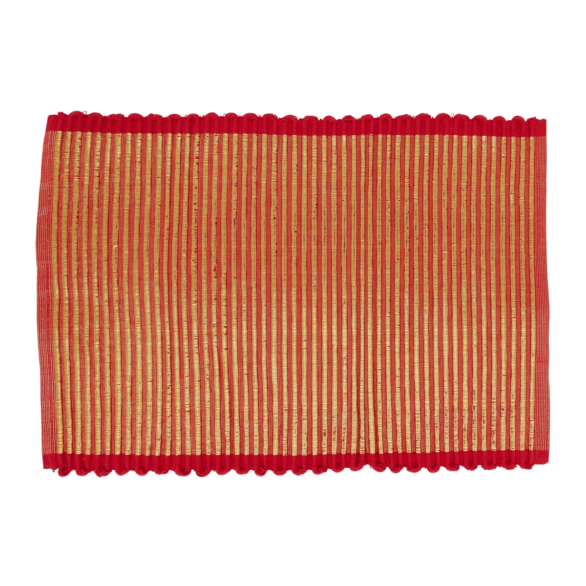 Picture of Saro Lifestyle 3390.R1319B 13 x 19 in. Sparkling Elegance Shimmer Stripe Oblong Placemat, Red - Set of 4