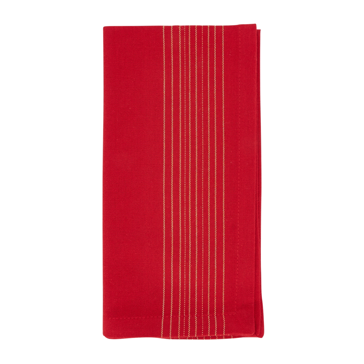 20 in. Sparkling Elegance Shimmer Stripe Square Napkin, Red - Set of 4