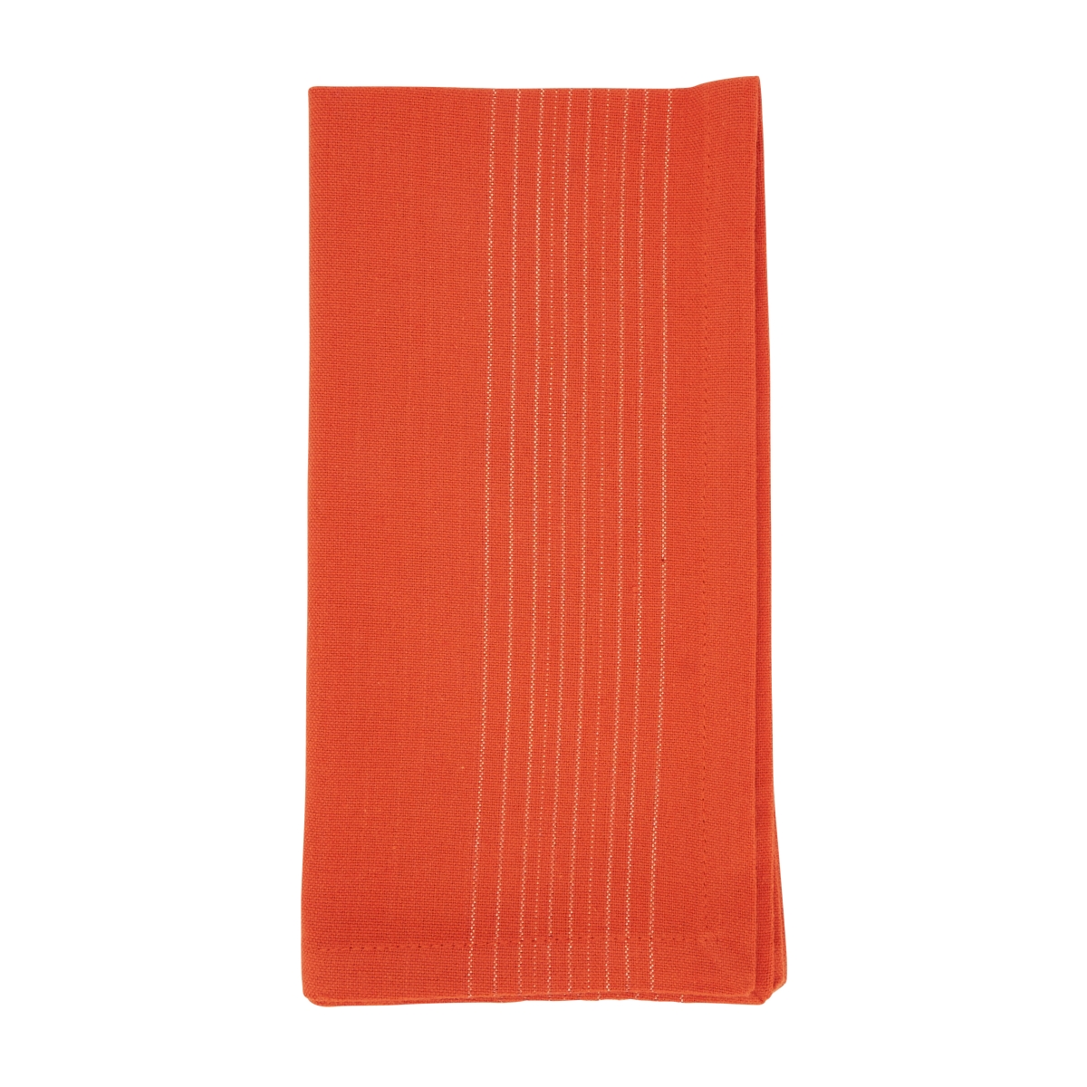 20 in. Sparkling Elegance Shimmer Stripe Square Napkin, Orange - Set of 4