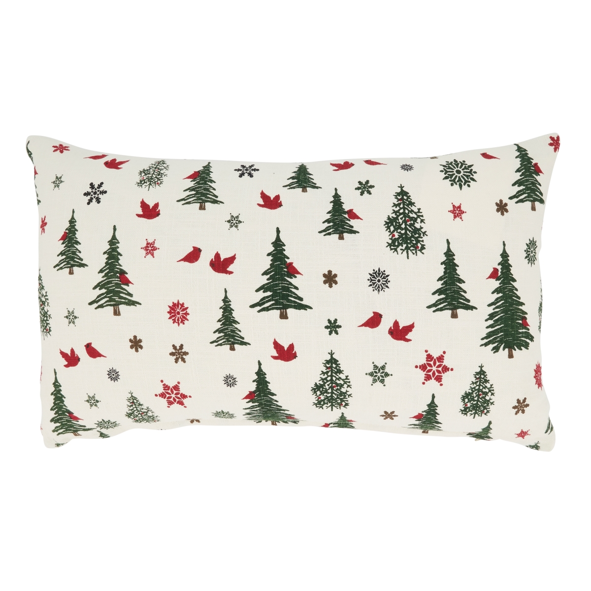 535P.I1320BP 13 x 20 in. Evergreen Elegance Christmas Trees Oblong Poly Filled Throw Pillow, Ivory