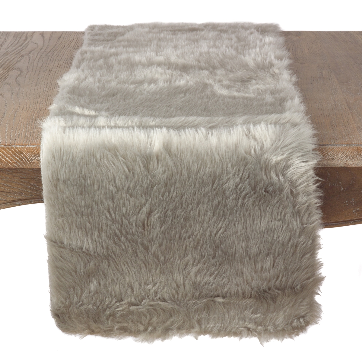 Picture of Saro Lifestyle 197.GY1554B 15 x 54 in. Faux Fur Design Oblong Table Runner, Grey