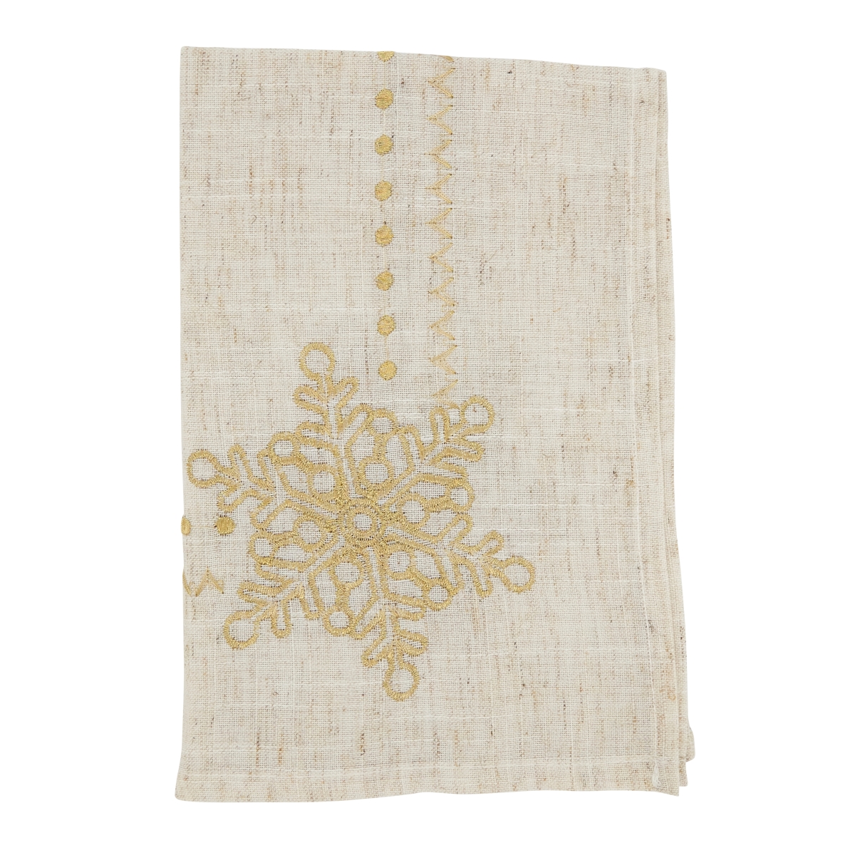Picture of Saro Lifestyle 3138.N20S 20 in. Elegant Snowflake Embroidered Table Square Napkin, Natural - Set of 4