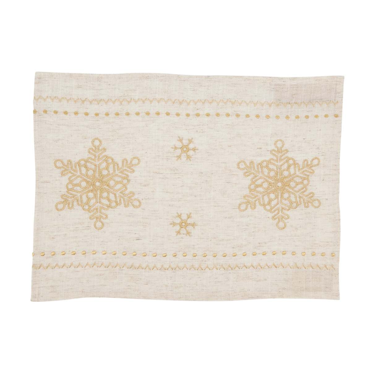 Picture of Saro Lifestyle 3138.N1420B 14 x 20 in. Elegant Snowflake Embroidered Oblong Placemat, Natural - Set of 4