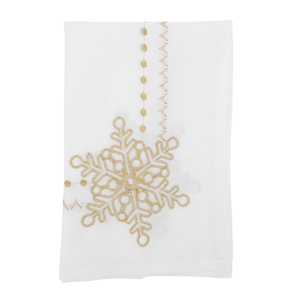 Picture of Saro Lifestyle 3138.W20S 20 in. Elegant Snowflake Embroidered Table Square Napkin, White - Set of 4