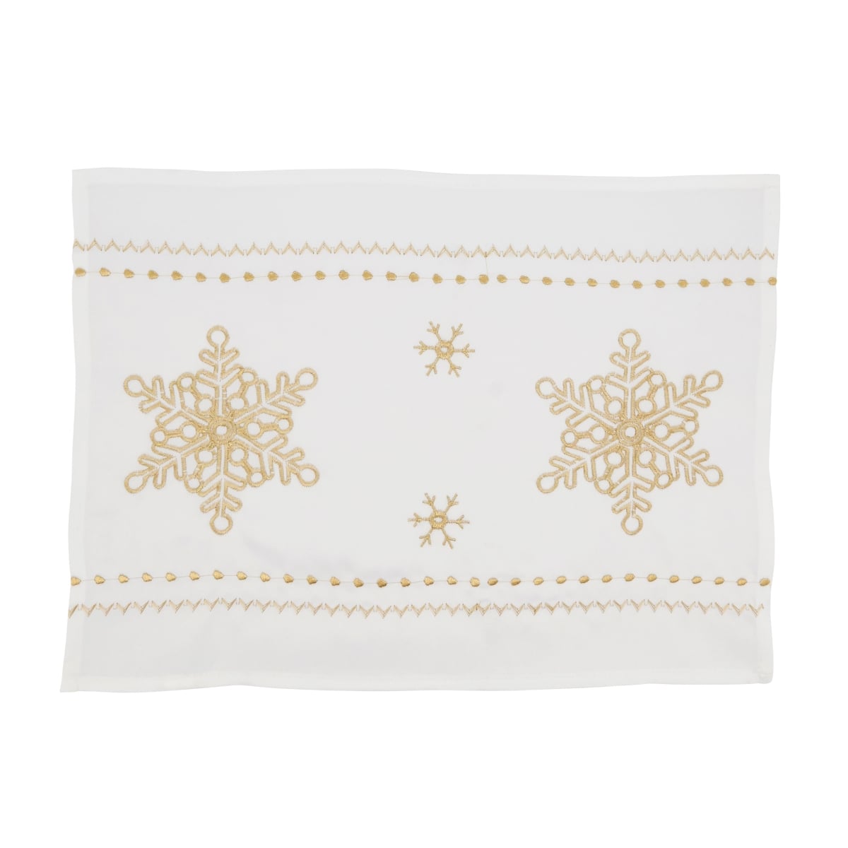 Picture of Saro Lifestyle 3138.W1420B 14 x 20 in. Elegant Snowflake Embroidered Oblong Placemat, White - Set of 4